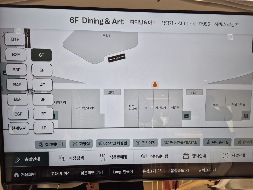 Sign next to the escalator